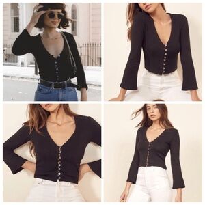 Reformation gellar knip long sleeve top